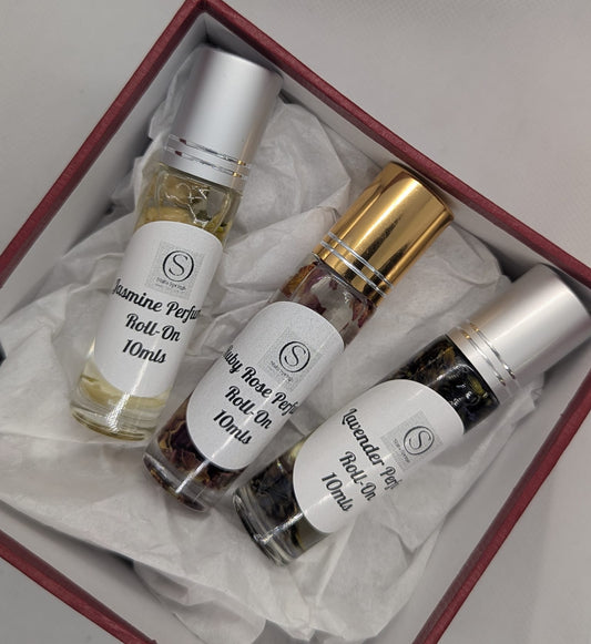 Floral Perfume Roll-On Gift Set | Rose, Jasmine & Lavender (3pc)