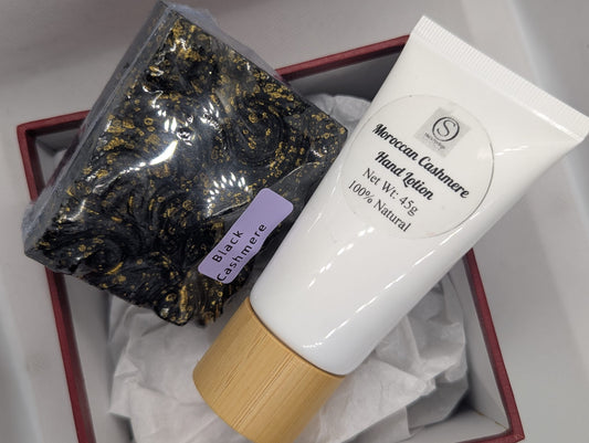 Ready-to-Gift Moroccan Cashmere Body Care Set | Moroccan Cashmere Soap & Lotion Gift Set | Gift for Mom, Teacher, Friend